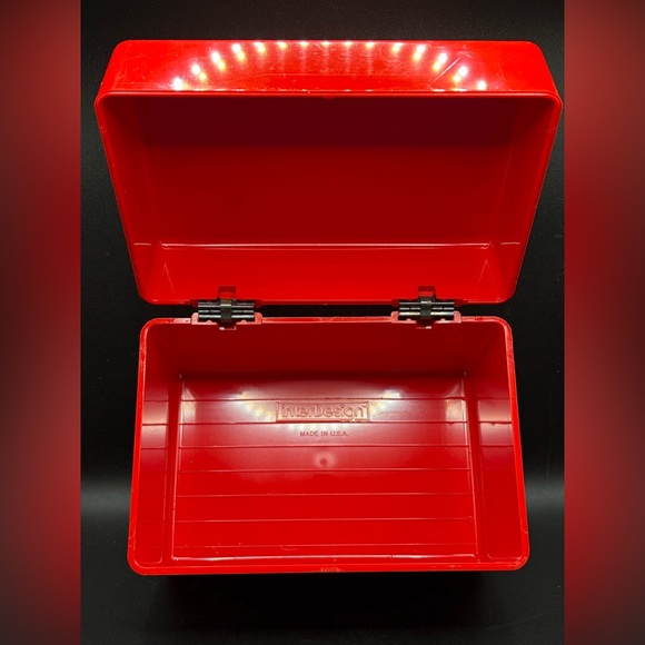 Interdesign Vintage MCM Red Hinged Storage Box, Jewelry Box, Keepsake Box, USA - Picture 2 of 15